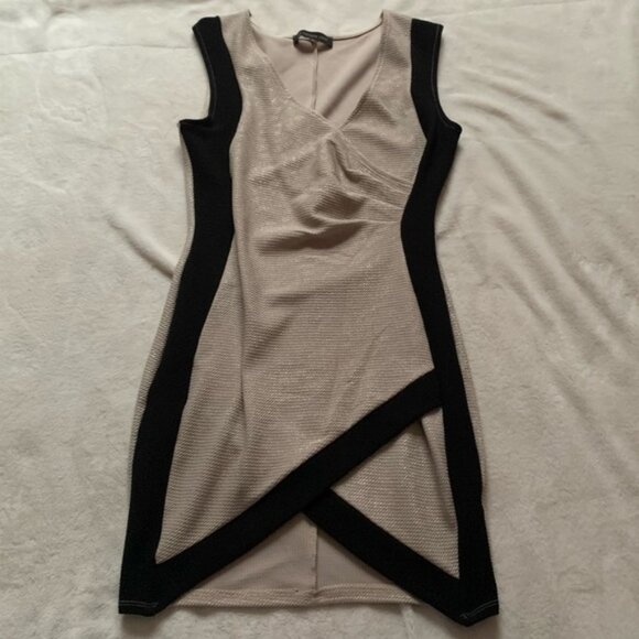 Dresses & Skirts - Thevintage Shop Fancy Gold & Black Bodycon Mini Dress